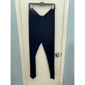 Chico's Design Pull On Pants X-Large Blue High Rise Liquid Knit Slinky Travel